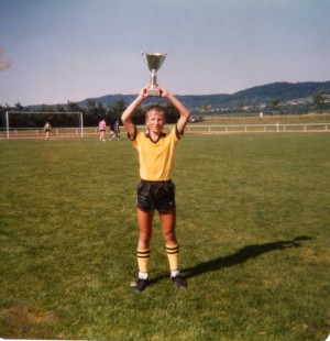 Die Vorliebe für Pokale was schon früh ausgeprägt, Achim Weitz im Alter von ca. 13/14 Jahren